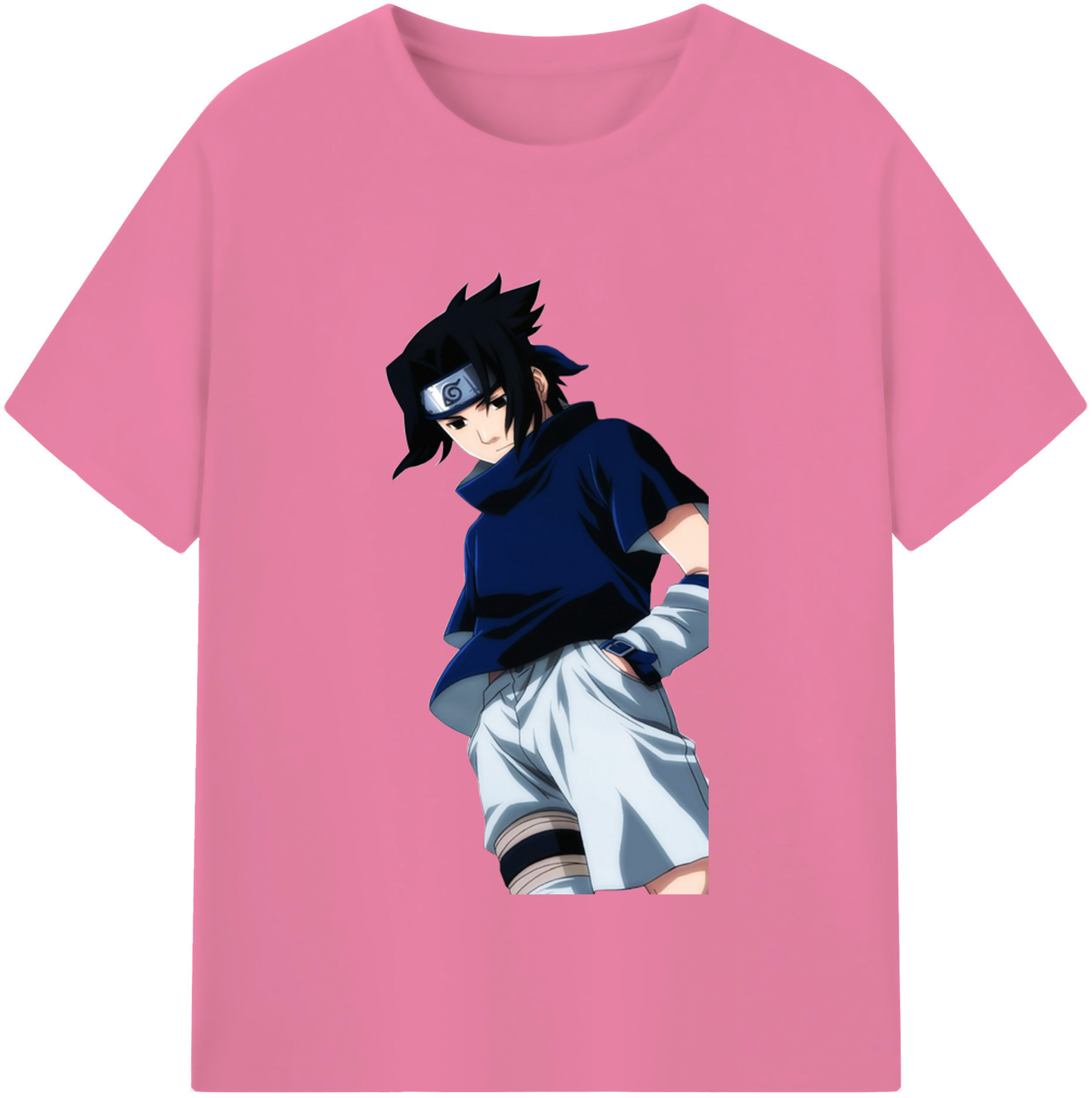 （画像用） NARUTO -ナルト- うちは サスケ Uchiha Sasuke 綿100％半袖Tシャツ（フロントプリント）